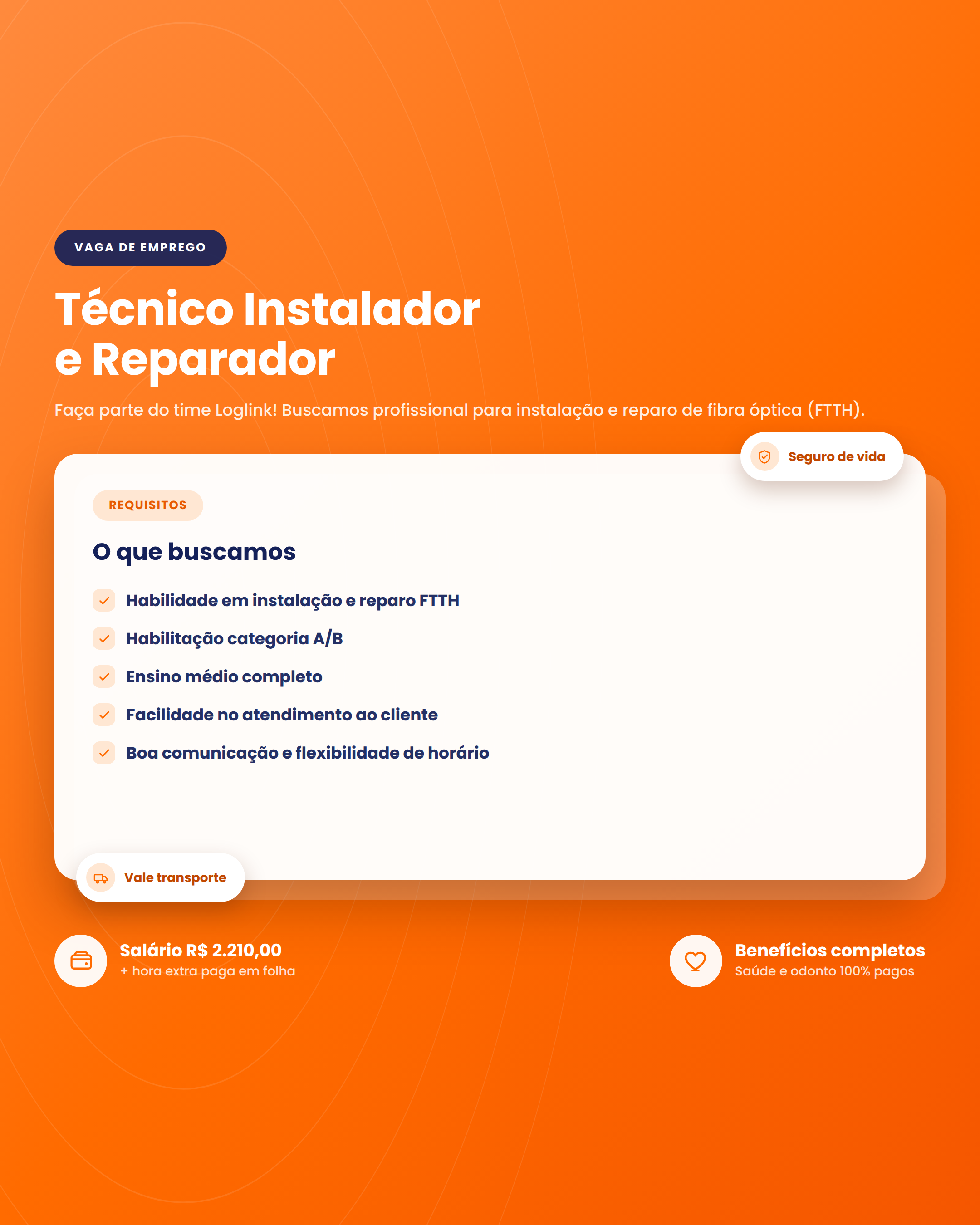 Faça parte do time LogLink — vagas abertas para técnicos de instalação