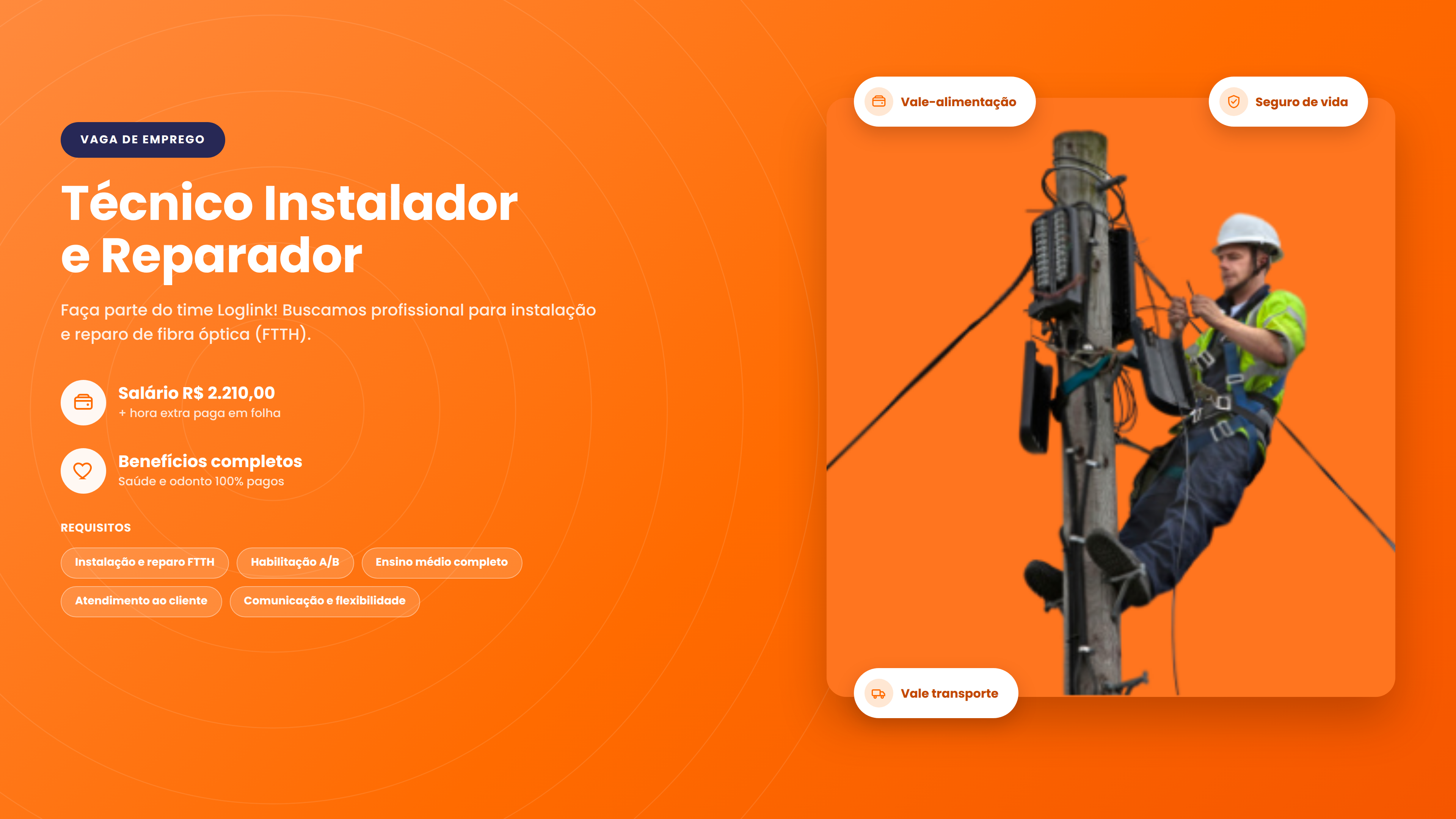 Faça parte do time LogLink — vagas abertas para técnicos de instalação